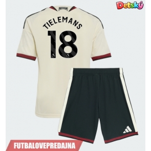 Lacne Dětský Futbalové dres Manchester United Youri Tielemans #18 2026-27 Krátky Rukáv - Tretina (+ trenírky)